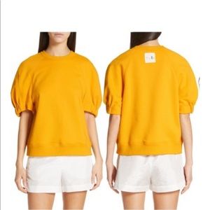 Tibi Cotton Blend Sweatshirt in Orange